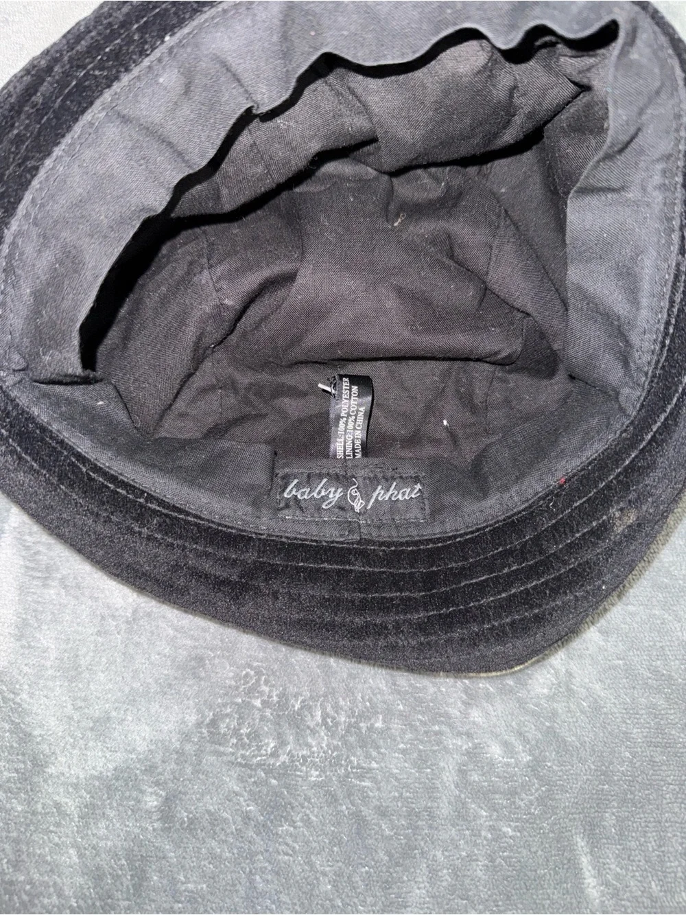 Baby Phat Black and White Bucket Hat with Gold Embroidery